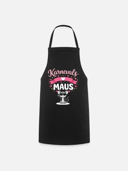 Karnevalsmaus Köln Damen Pink Alaaf Fasching - Kochschürze - Schwarz