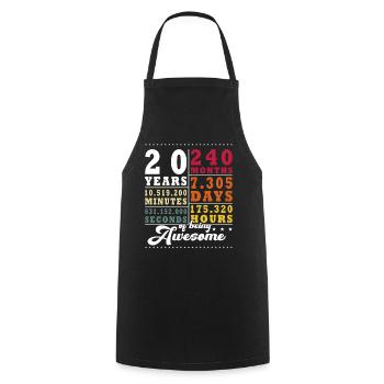 20th Birthday - Wedding Anniversary, Anniversary - Cooking Apron - black - Front - AI Model Male 185 dark (185cm)