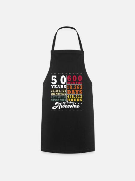 50th Anniversary Forty-fifth Birthday - Cooking Apron - black