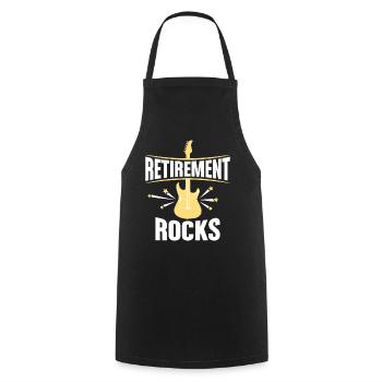 Retirement Rocks Guitar Lover Art Tee - Cooking Apron - black - Front - AI Model Male 185 dark (185cm)