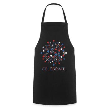 Celebrate 250 USA Feuerwerk - Kochschürze - Schwarz - Vorne - AI Model Male 185 dark (185cm)