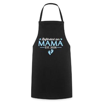 Befördert zur Mama 2026 Babyparty - Kochschürze - Schwarz - Vorne - AI Model Male 185 dark (185cm)
