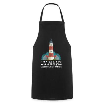 UMMANZ LEUCHTTURM TRÄUME Insel Ummanz Lustig - Kochschürze - Schwarz - Vorne - AI Model Male 185 dark (185cm)