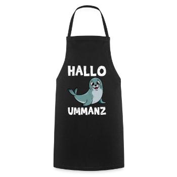 Île de la mer Baltique UMMANZ BONJOUR UMMANZ Drôle - Tablier de cuisine - noir - Devant - AI Model Male 185 dark (185cm)