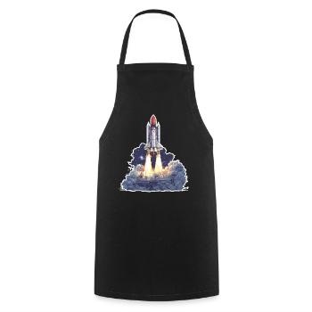 Astronomy Space Rocket Launch Exploration - Cooking Apron - black - Front - AI Model Male 185 dark (185cm)