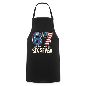 US Flag 67 Memes Six Seven - Cooking Apron - black - Front - AI Model Male 185 dark (185cm)