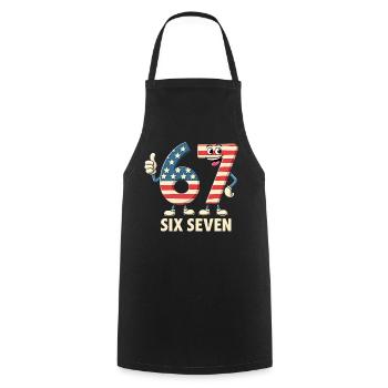 US Flag 67 Memes Six Seven - Cooking Apron - black - Front - AI Model Male 185 dark (185cm)