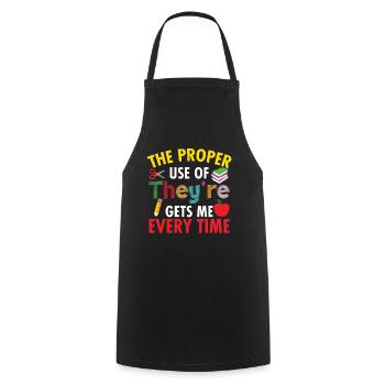  English Language Arts Teacher School Supplies ELA - Cooking Apron - black - Front - AI Model Male 185 dark (185cm)