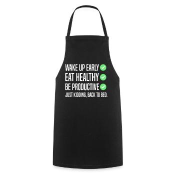 Funny New Year's Resolution - Cooking Apron - black - Front - AI Model Male 185 dark (185cm)