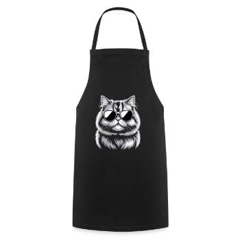 Chat persan - Tablier de cuisine - noir - Devant - AI Model Male 185 dark (185cm)