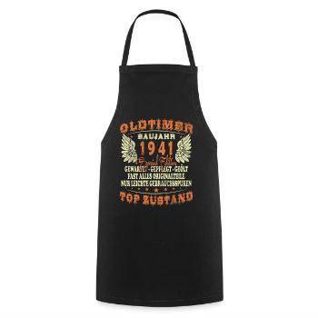 Vintage car built in 1941 - Birthday - Gift - Cooking Apron - black - Front - AI Model Male 185 dark (185cm)