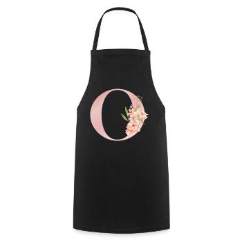 C Florale Monogramme Pastel - Tablier de cuisine - noir - Devant - AI Model Male 185 dark (185cm)