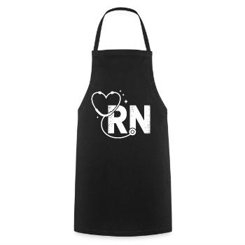 Herzloop RN logo with stars - Cooking Apron - black - Front - AI Model Male 185 dark (185cm)