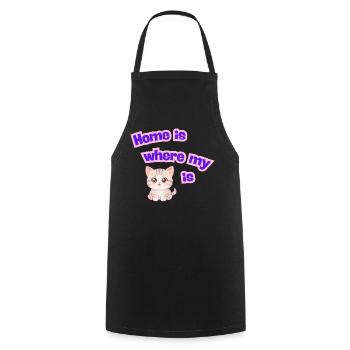 Home is where my cat is - Cooking Apron - black - Front - AI Model Male 185 dark (185cm)