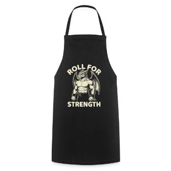 Roll For Strength Fantasy Dragon Gamer Tabletop - Cooking Apron - black - Front - AI Model Male 185 dark (185cm)