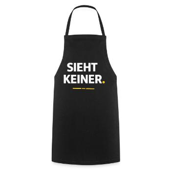 Sieht keiner. – Lustiges Handwerker Shirt - Kochschürze - Schwarz - Vorne - AI Model Male 185 dark (185cm)