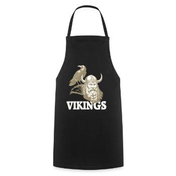 Viking Viking Legend Sailor Odin Raven Fighter - Cooking Apron - black - Front - AI Model Male 185 dark (185cm)