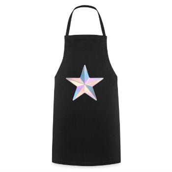 Pastel Iridezed Star - Cooking Apron - black - Front - AI Model Male 185 dark (185cm)