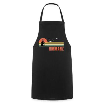 Ostsee Urlaub INSEL UMMANZ Souvenier Lustig - Kochschürze - Schwarz - Vorne - AI Model Male 185 dark (185cm)
