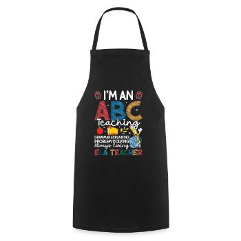  ELA Teacher Squad Team Crew English Language Arts - Cooking Apron - black - Front - AI Model Male 185 dark (185cm)