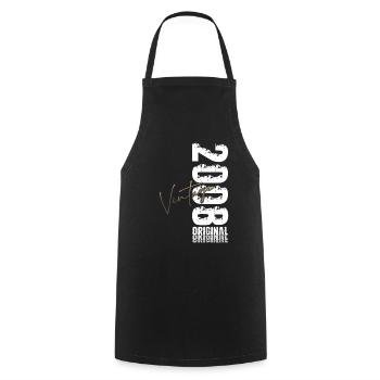 18th Birthday Shirt – Original 2008 Vintage Retro - Cooking Apron - black - Front - AI Model Male 185 dark (185cm)