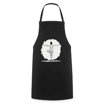 Yoga Exercice, Équilibre, Pleine Conscience et Relaxation - Tablier de cuisine - noir - Devant - AI Model Male 185 dark (185cm)