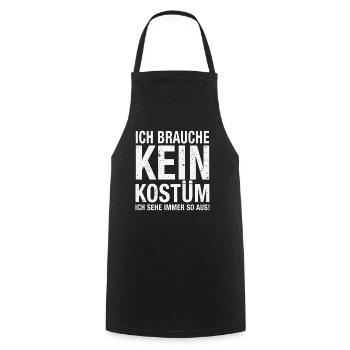 Karneval Fasching Fasnet Kostüm - Kochschürze - Schwarz - Vorne - AI Model Male 185 dark (185cm)