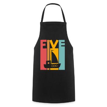 5th Birthday Sailing Ship - Cooking Apron - black - Front - AI Model Male 185 dark (185cm)