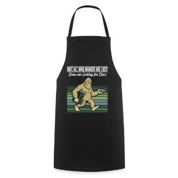 Disc Golf : Tous ceux qui errent ne sont pas perdus - Tablier de cuisine - noir - Devant - AI Model Male 185 dark (185cm)