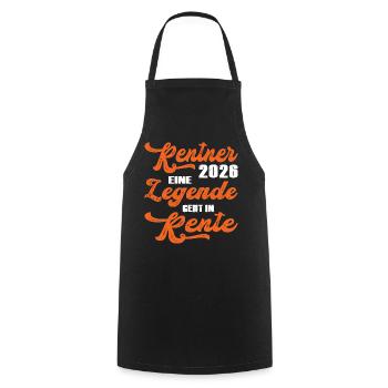 Typographie rétro orange 2028 Retraité 2026 - Tablier de cuisine - noir - Devant - AI Model Male 185 dark (185cm)