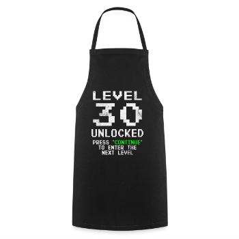 Level 30 Unlocked - Cooking Apron - black - Front - AI Model Male 185 dark (185cm)