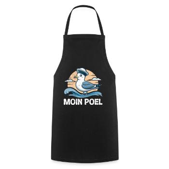 Baltic Sea MOIN POEL Souvenier Seagull Funny - Cooking Apron - black - Front - AI Model Male 185 dark (185cm)
