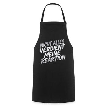 Zero reaction - I don't care - Cooking Apron - black - Front - AI Model Male 185 dark (185cm)
