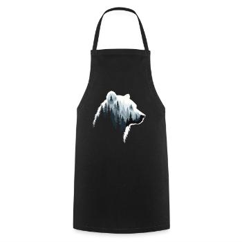 Bear, Forest, Nature, Wilderness, Animal, Bear Artwork - Cooking Apron - black - Front - AI Model Male 185 dark (185cm)