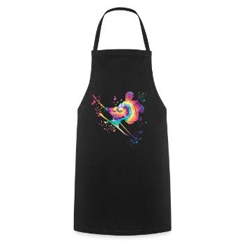 Alpine skiing Winter sports Nordic skiing - Cooking Apron - black - Front - AI Model Male 185 dark (185cm)
