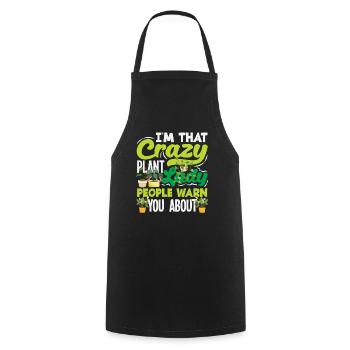 Crazy Plant Lady Plant Lover Mom Mom - Cooking Apron - black - Front - AI Model Male 185 dark (185cm)