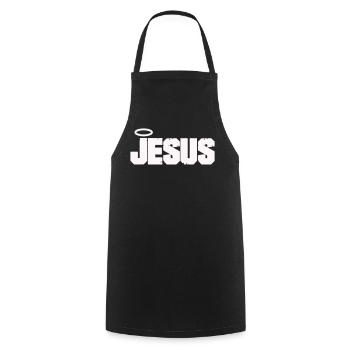 Jesus lettering with halo - Cooking Apron - black - Front - AI Model Male 185 dark (185cm)
