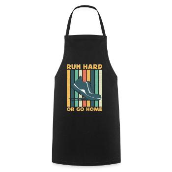 Running Run Hard Or Go Home Marathon Runner - Cooking Apron - black - Front - AI Model Male 185 dark (185cm)