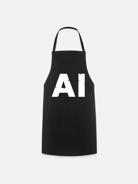 AI Artificial Intelligence Text Grunge Vektor - Kochschürze - Schwarz