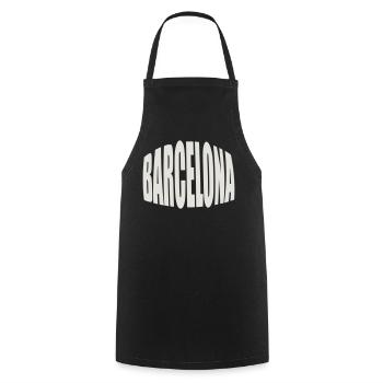 Barcelona Large Logo - Cooking Apron - black - Front - AI Model Male 185 dark (185cm)