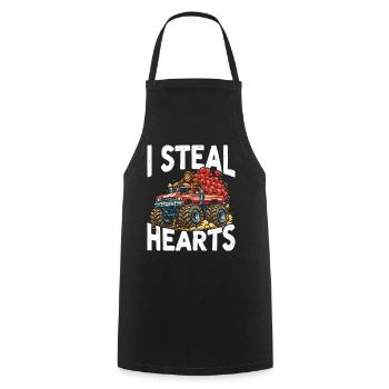 I Steal Hearts Monster Truck - Cooking Apron - black - Front - AI Model Male 185 dark (185cm)