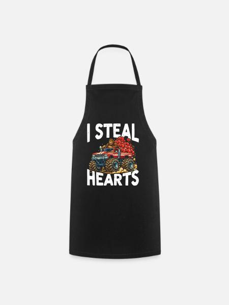 I Steal Hearts Monster Truck - Kochschürze - Schwarz