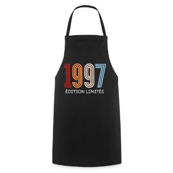 1997 Limited Edition Vintage - Cooking Apron - black - Front - AI Model Male 185 dark (185cm)