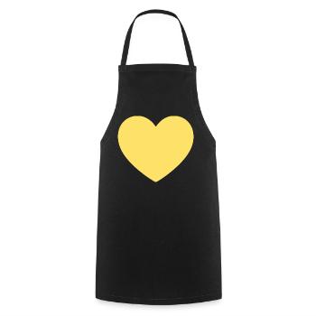 yellow heart yellow gift Valentine's Day - Cooking Apron - black - Front - AI Model Male 185 dark (185cm)