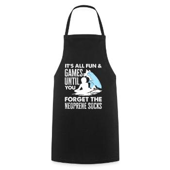 Surfing Surfboarder Bodyboarder - Cooking Apron - black - Front - AI Model Male 185 dark (185cm)