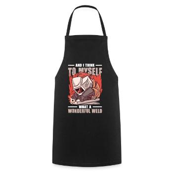 Welder Saying Gifts for Metalworkers - Cooking Apron - black - Front - AI Model Male 185 dark (185cm)