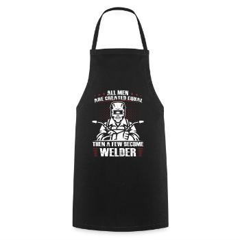 Schweißer Spruch Geschenke Für Metallbauer  - Kochschürze - Schwarz - Vorne - AI Model Male 185 dark (185cm)