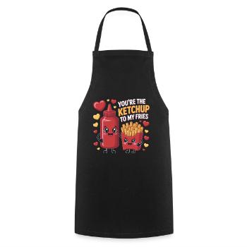 Valentine's Day You're The Ketchup To My Fries - Cooking Apron - black - Front - AI Model Male 185 dark (185cm)