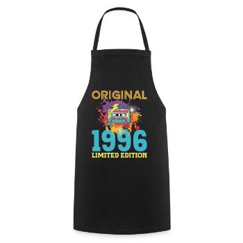 Anniversaire 30 ans 1996 Cassette Vintage Rétro - Tablier de cuisine - noir - Devant - AI Model Male 185 dark (185cm)