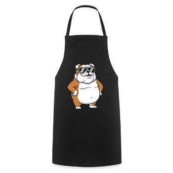 Sun Bulldog Sunglasses Fat Cool Dog - Cooking Apron - black - Front - AI Model Male 185 dark (185cm)